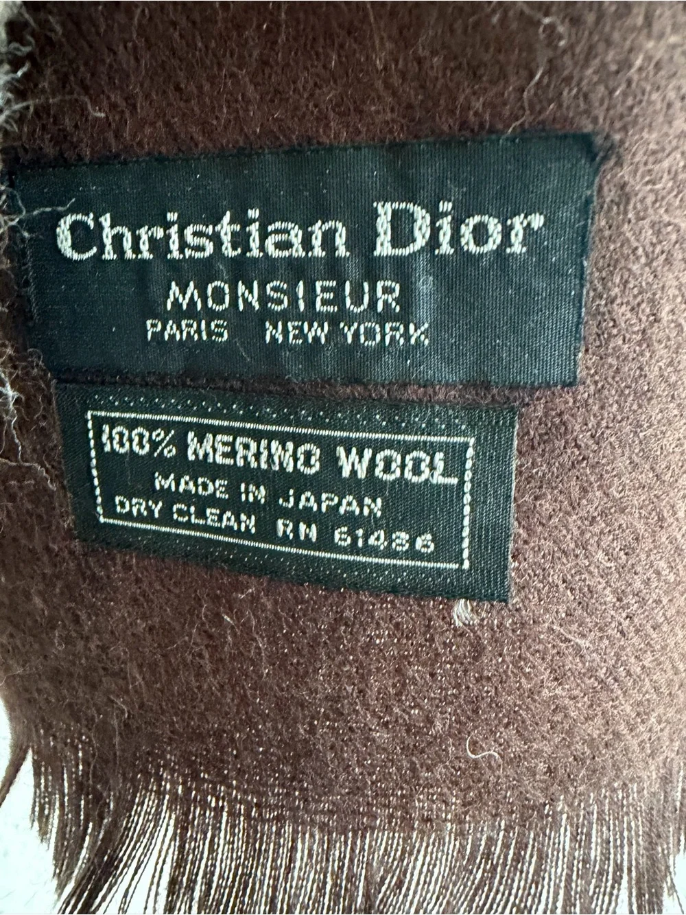 Vintage Dior Men's Brown Gradient Wool Scarf